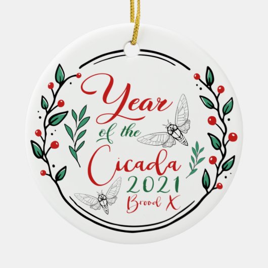 Jaar van de Cicada 2021 Brood X Keramisch Ornament (Voorkant)