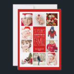 Jaar van de collage van de groeten van het Seizoen Feestdagenkaart<br><div class="desc">Ruimte voor tien prachtige foto's van uw prachtige familie! In een feestelijke kerstrode en witte kerstkaart die perfect is om het seizoen te vieren, biedt deze kaart van 7 dagen een moderne typografie en een eenvoudige vormgeving om uw familiefoto's te markeren. Ruimte achteraan voor je eigen persoonlijke vakantiebericht. Ideaal voor...</div>