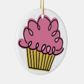 Jaar van de Cupcake Keramisch Ornament (Rechts)