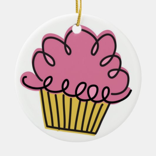 Jaar van de Cupcake Keramisch Ornament (Voorkant)