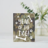 Jaar van de Dog Bokeh Feestdagenkaart (Staand voorkant)