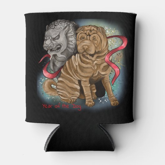 Jaar van de Dog Chinese Zodiac Blikjeskoeler (Voorkant)