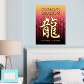 Jaar van de draak 龍 rood goud Chinees Nieuwjaar Folie Afdrukken (Insitu (Slaapkamer))
