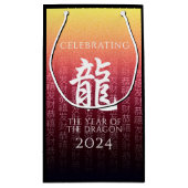 Jaar van de draak 龍 rood goud Chinees Nieuwjaar Klein Cadeauzakje (Achterkant)