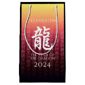 Jaar van de draak 龍 rood goud Chinees Nieuwjaar Klein Cadeauzakje (Voorkant)