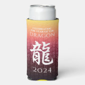Jaar van de draak 龍 rood goud Chinees Nieuwjaar Seltzer Blikjeskoeler (Seltzer Voorkant)