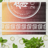 Jaar van de draak 龍 rood goud Chinees Nieuwjaar Theedoek (Gevouwen)