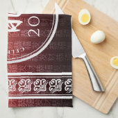 Jaar van de draak 龍 rood goud Chinees Nieuwjaar Theedoek (Quarter Fold)