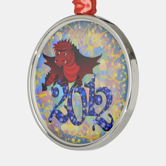 Jaar van de Draak 2012 Metalen Ornament (Links)