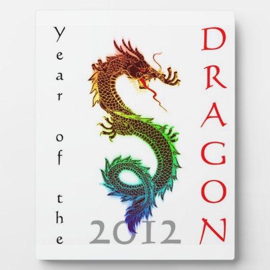 Jaar van de draak 2012 Plaque Fotoplaat (Voorkant)