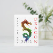 Jaar van de draak 2012 Post Kaart (Staand voorkant)