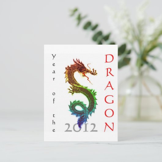 Jaar van de draak 2012 Post Kaart (Staand voorkant)