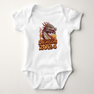 Jaar van de draak 2024 baby bodysuit, Dragon Romper