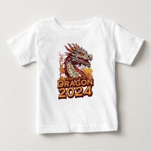 Jaar van de draak 2024 baby witte Shirten, Dragon