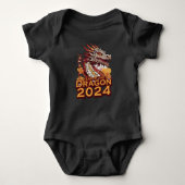 Jaar van de draak 2024 baby zwarte bodysuits (Voorkant)