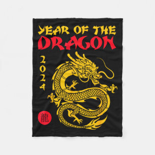 Jaar van de Draak 2024 Chinees Nieuwjaar Maan Nieu Fleece Deken