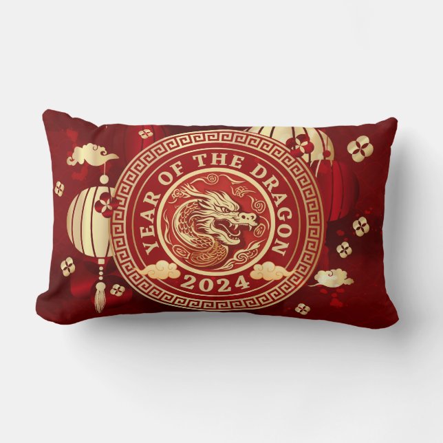 Jaar van de Draak 2024 | Chinees sterrenbeeld Kussen (Voorkant)