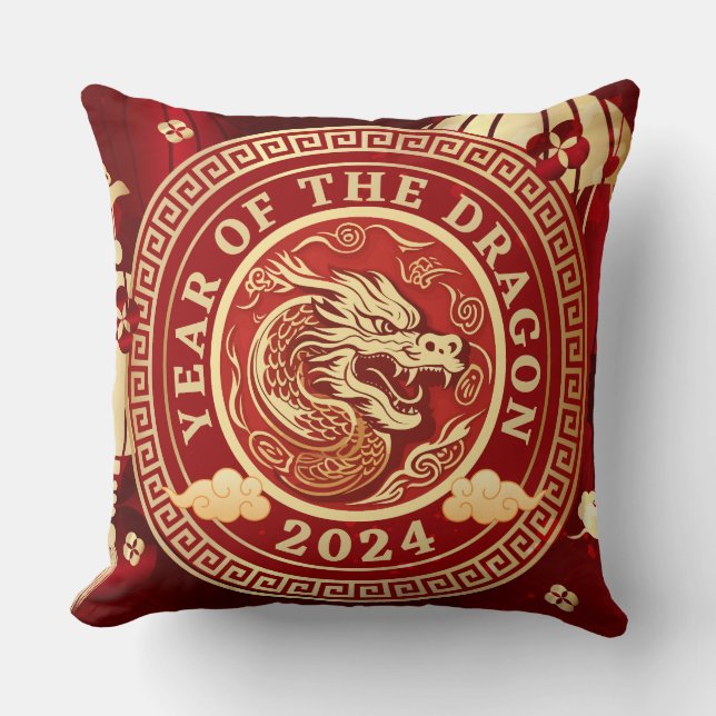 Jaar van de Draak 2024 | Chinees sterrenbeeld Kussen (Voorkant)
