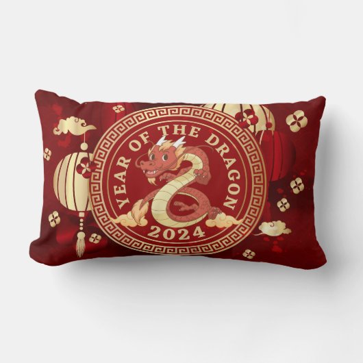 Jaar van de Draak 2024 | Chinees sterrenbeeld Kussen (Voorkant)