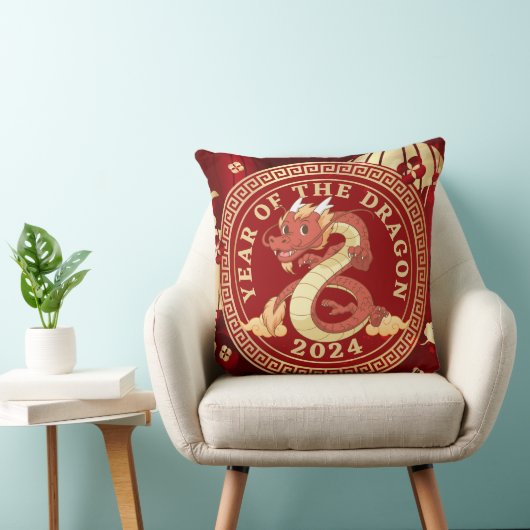 Jaar van de Draak 2024 | Chinees sterrenbeeld Kussen (Stoel)