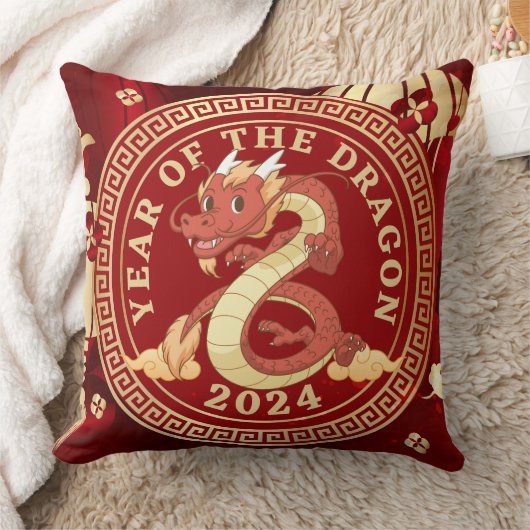 Jaar van de Draak 2024 | Chinees sterrenbeeld Kussen (Deken)