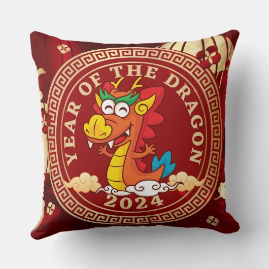 Jaar van de Draak 2024 | Chinees sterrenbeeld Kussen (Achterkant)