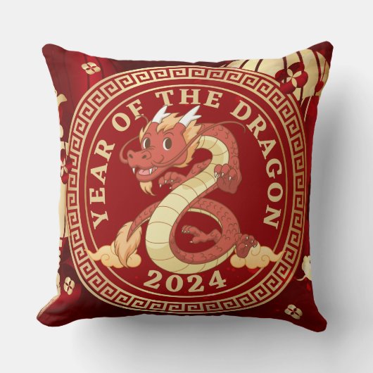 Jaar van de Draak 2024 | Chinees sterrenbeeld Kussen (Voorkant)