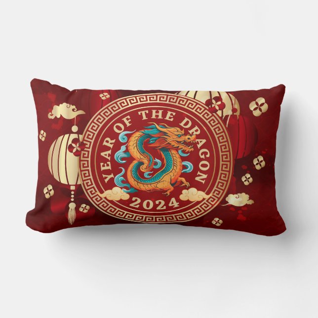 Jaar van de Draak 2024 | Chinees sterrenbeeld Kussen (Voorkant)