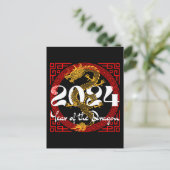 Jaar van de Draak 2024 Chinese dierenriem Briefkaart (Staand voorkant)