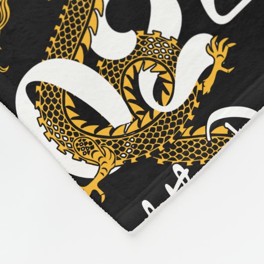 Jaar van de Draak 2024 Chinese dierenriem Fleece Deken (Hoek)