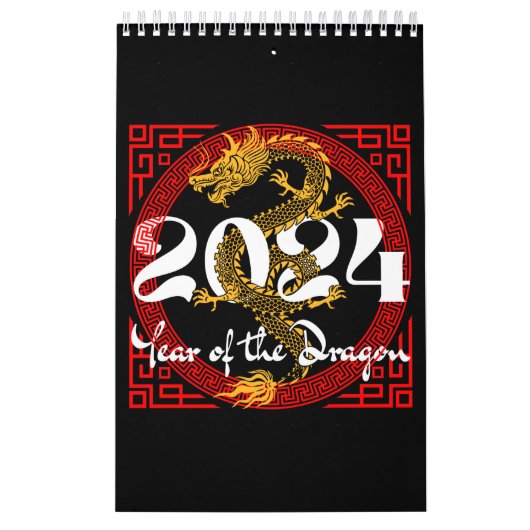 Jaar van de Draak 2024 Chinese dierenriem Kalender (Hoes)