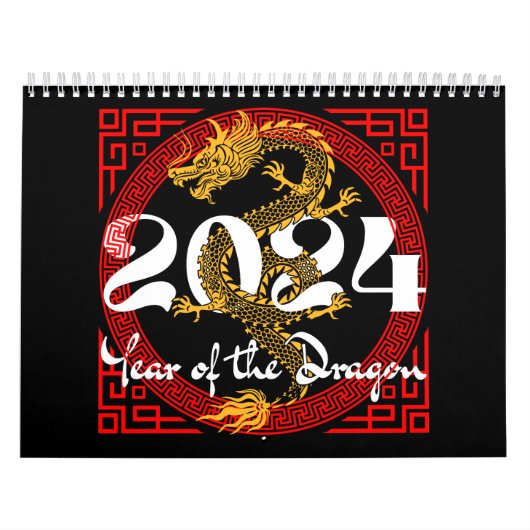Jaar van de Draak 2024 Chinese dierenriem Kalender (Hoes)