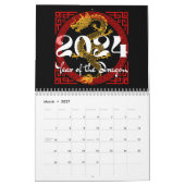 Jaar van de Draak 2024 Chinese dierenriem Kalender (Mar 2027)