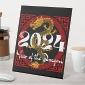 Jaar van de Draak 2024 Chinese dierenriem Reclamebord Met Voetstuk (Insitu)