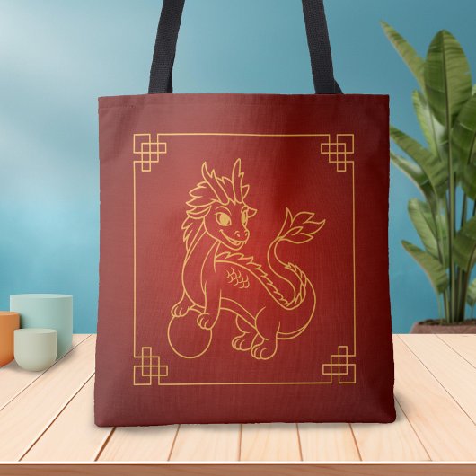 Jaar van de Draak 2024 Chinese Dierriem Tote Bag