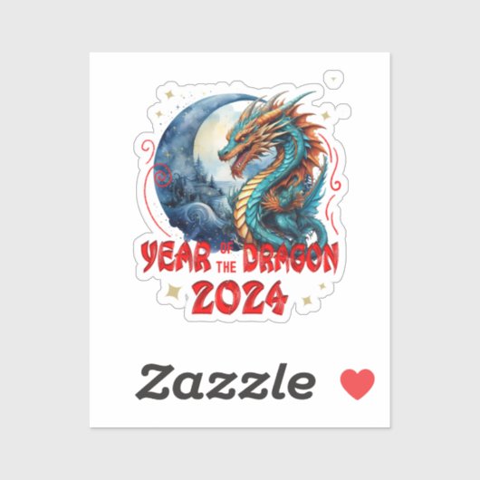 Jaar van de Draak 2024, Chinese Draak Sticker (Vel)