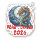 Jaar van de Draak 2024, Chinese Draak Sticker (Voorkant)