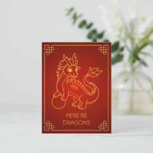 Jaar van de Draak 2024 Chinese Zodiac Briefkaart