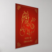Jaar van de Draak 2024 Chinese Zodiac Folie Afdrukken (Laagn)