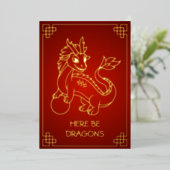 Jaar van de Draak 2024 Chinese Zodiac Folie Feestdagenkaart (Staand Voorkant)