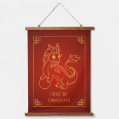 Jaar van de Draak 2024 Chinese Zodiac Hangend Wandkleed (Voorkant)