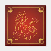 Jaar van de Draak 2024 Chinese Zodiac Magneet (Voorkant)