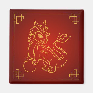 Jaar van de Draak 2024 Chinese Zodiac Magneet