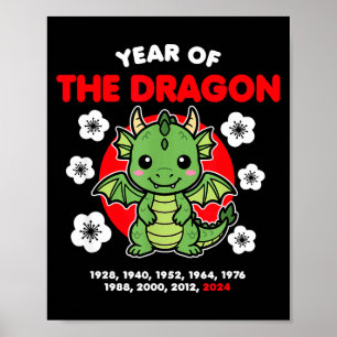 Jaar Van De Draak 2024 Chinese Zodiac Nieuwjaars K Poster