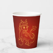 Jaar van de Draak 2024 Chinese Zodiac Papieren Bekers (Achterkant)