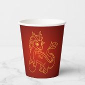 Jaar van de Draak 2024 Chinese Zodiac Papieren Bekers (Voorkant)