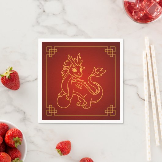 Jaar van de Draak 2024 Chinese Zodiac Servet (Insitu)