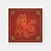 Jaar van de Draak 2024 Chinese Zodiac Servet (Voorkant)