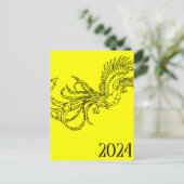 Jaar van de draak 2024 feestdagenkaart (Staand voorkant)