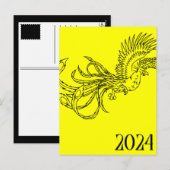 Jaar van de draak 2024 feestdagenkaart (Voorkant / Achterkant)